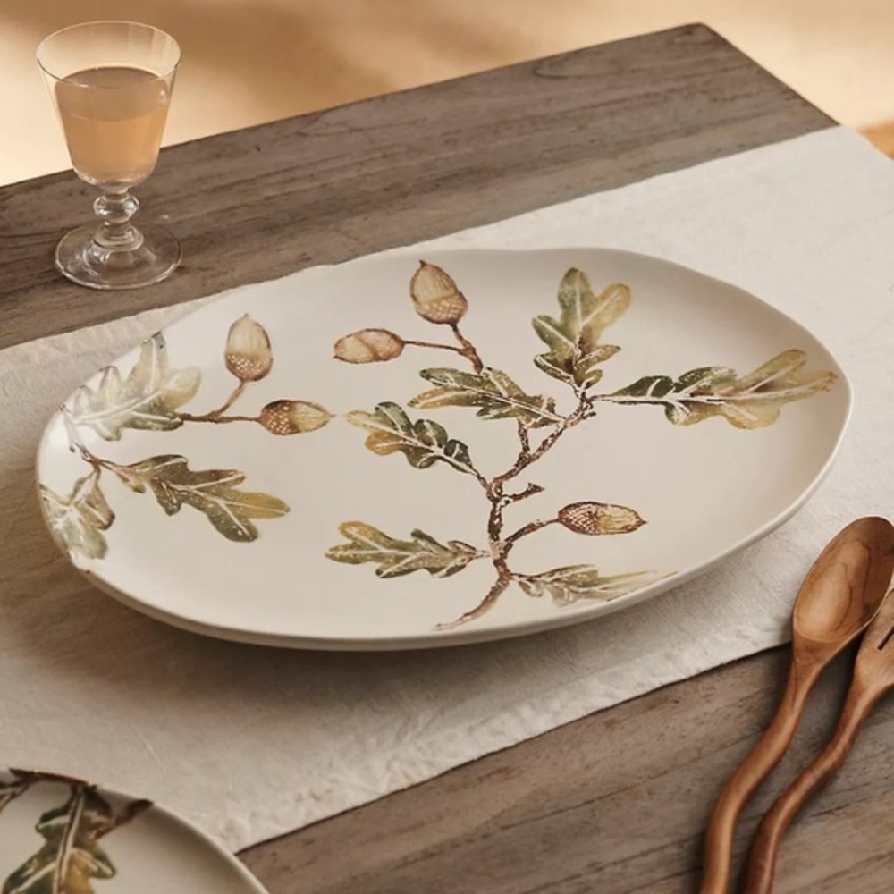 Terrain-Oak + Acorn Ceramic Platter, Oval